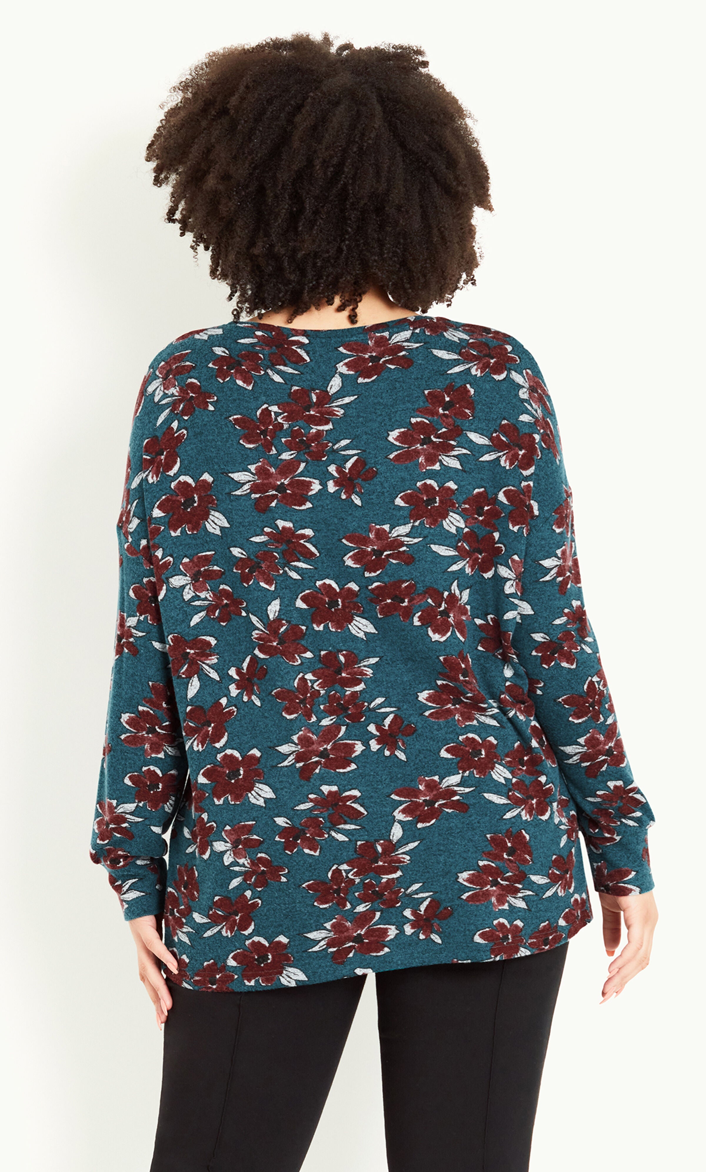 Soft Touch Floral Top - green, , alternate image number 1