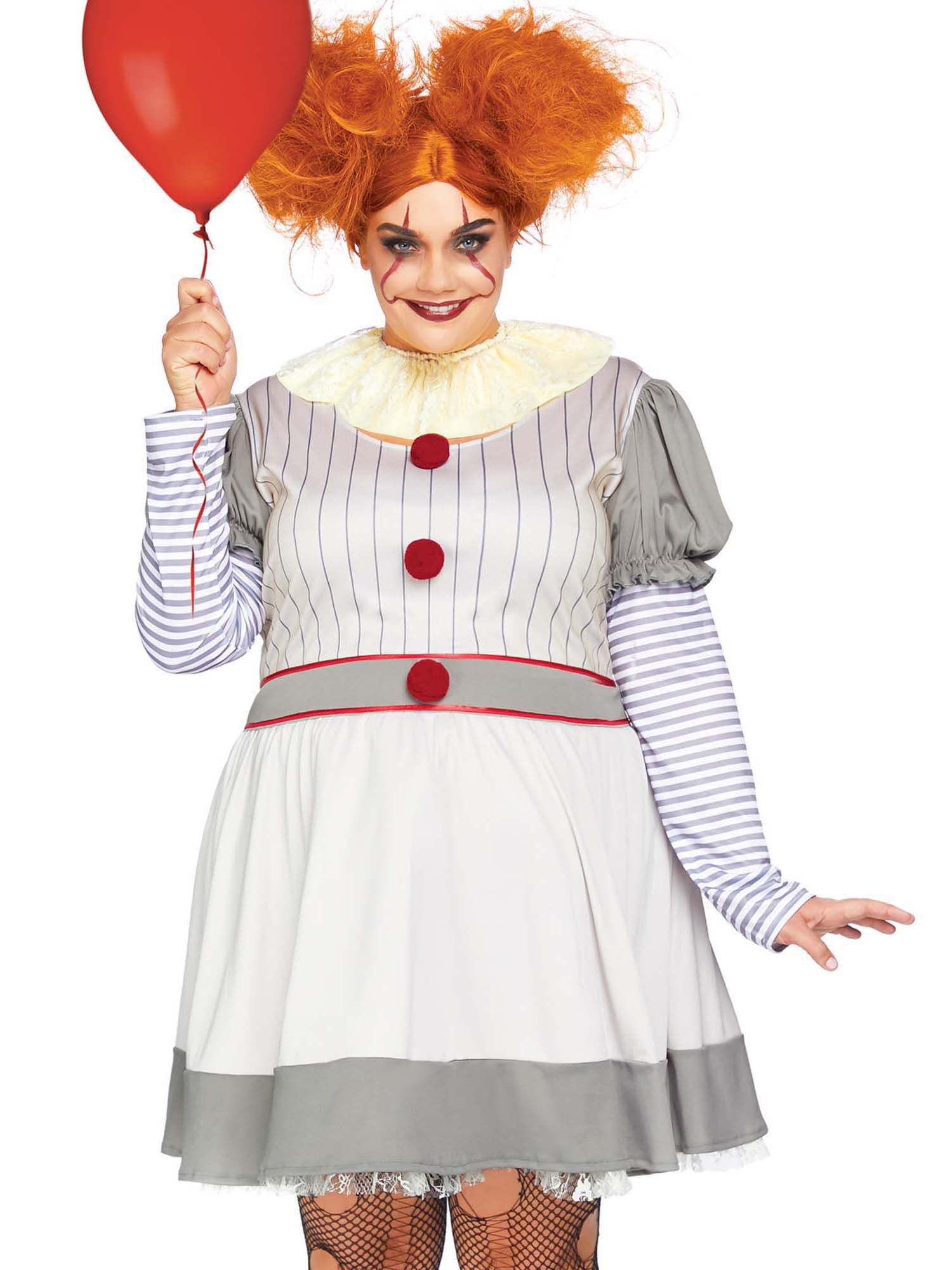 Creepy Clown Costume, Multi / white, hi-res image number 0