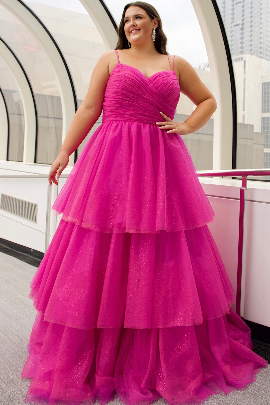 TOP TIER PROM BALL GOWN, Pink / Deep Fuchsia, hi-res image number 0