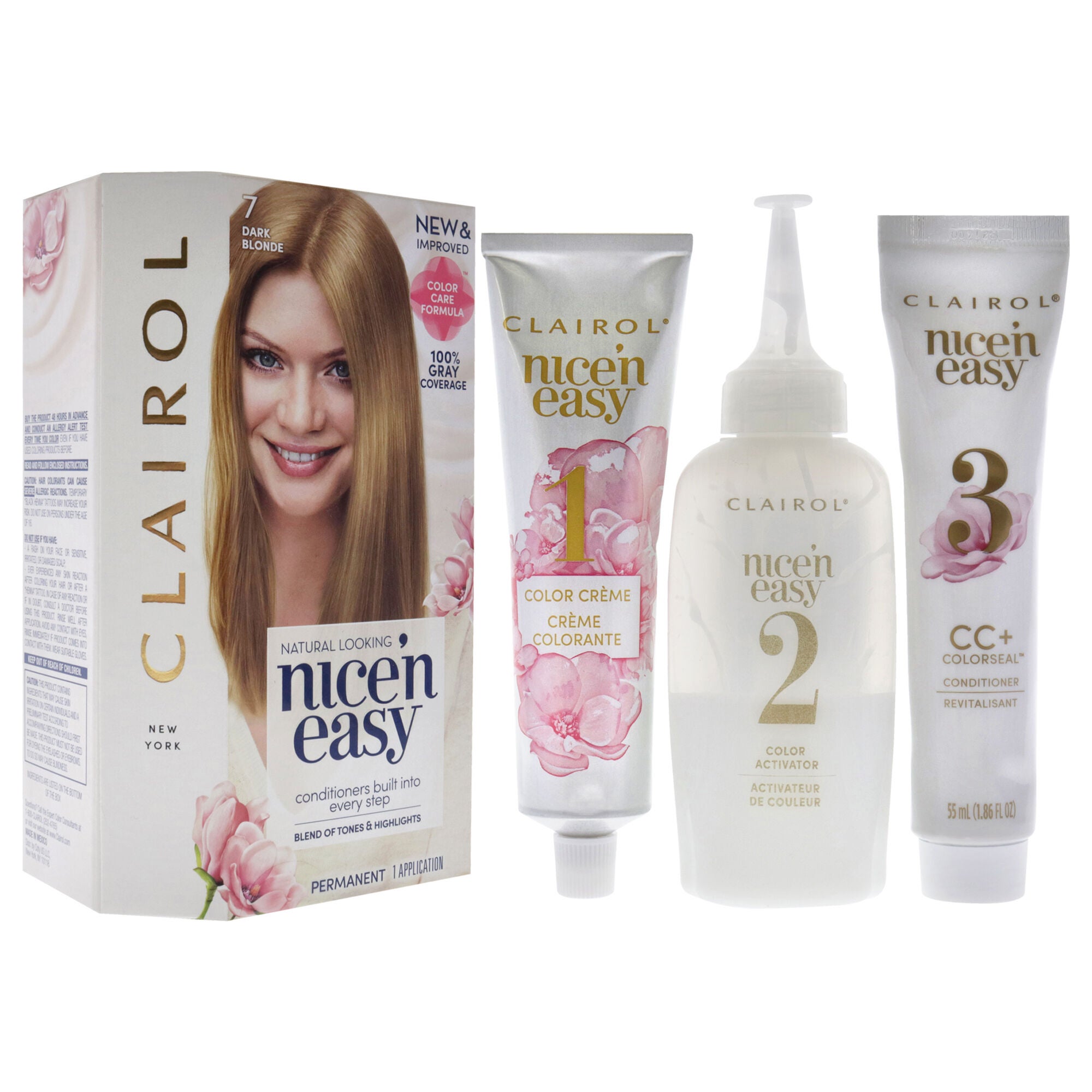 Nice n Easy Permanent Color - 7 Dark Blonde by Clairol for Women - 1 Application Hair Color, See Description, alternate image number 1