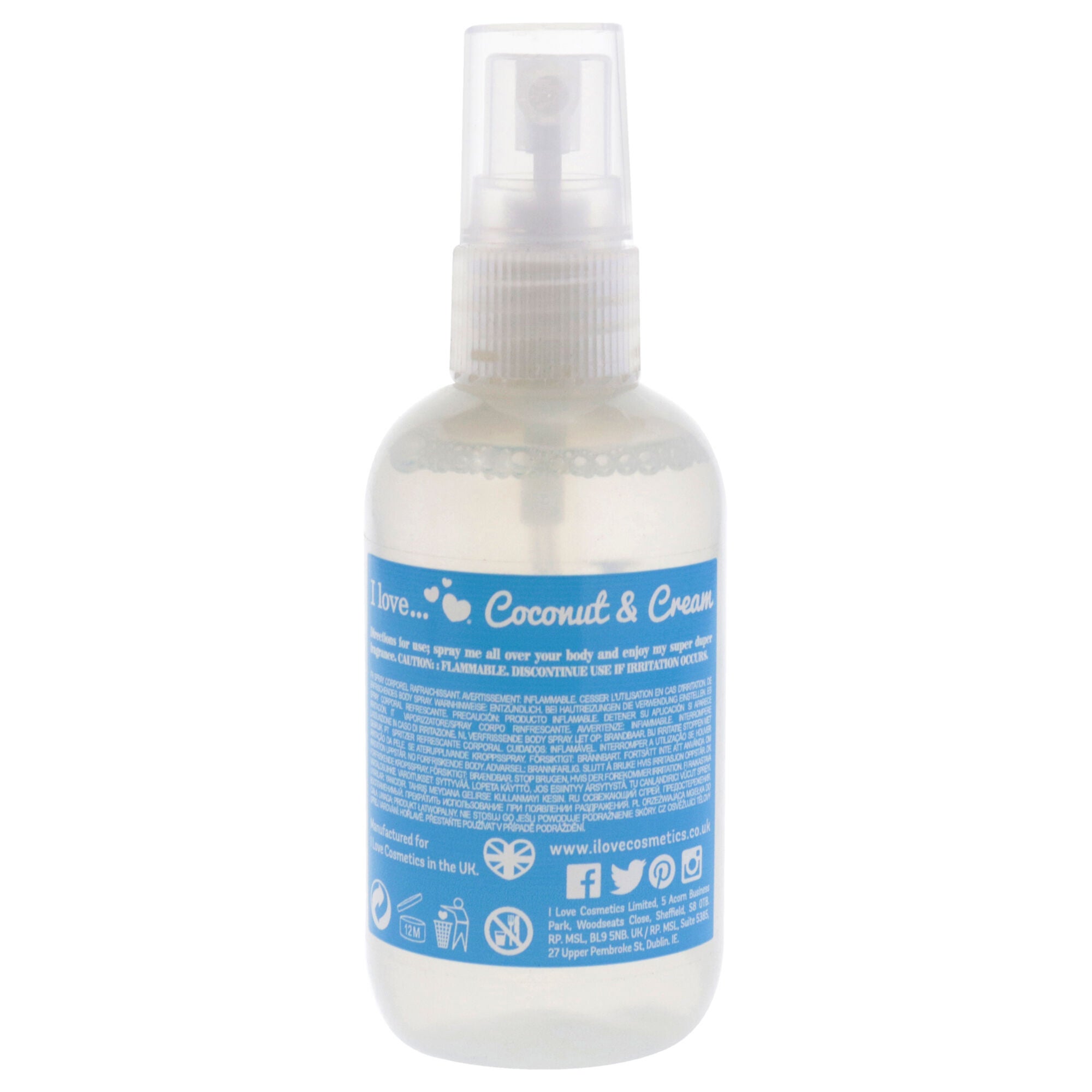 Refreshing Body Spritzer - Coconut and Cream by I Love Cosmetics for Women - 3.4 oz Body Spray, See Description, alternate image number 2