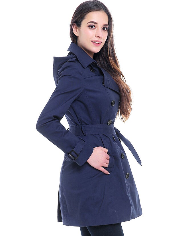 Viv Waterproof Hooded Mid Length Trench Coat, , alternate image number null