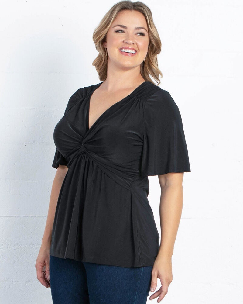 Abby Twist Front Top, Black Noir, alternate image number 1