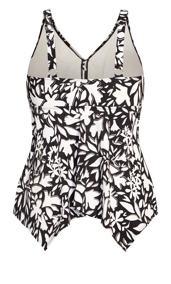 Sharkbite Print Tankini Top - white, , alternate image number 5