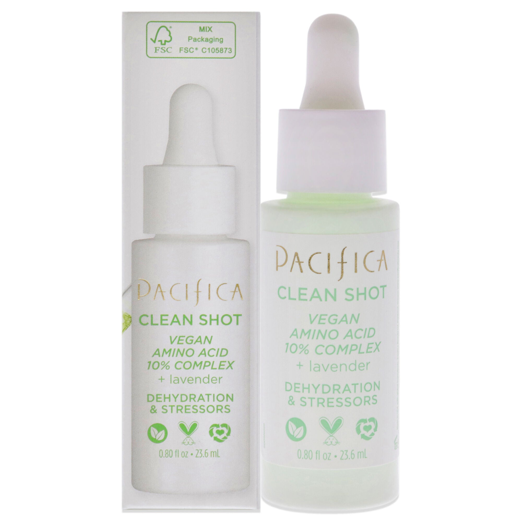 Clean Shot Vegan Amino Acid 10 Percent Complex by Pacifica for Unisex - 0.80 oz Serum, See Description, hi-res image number 0