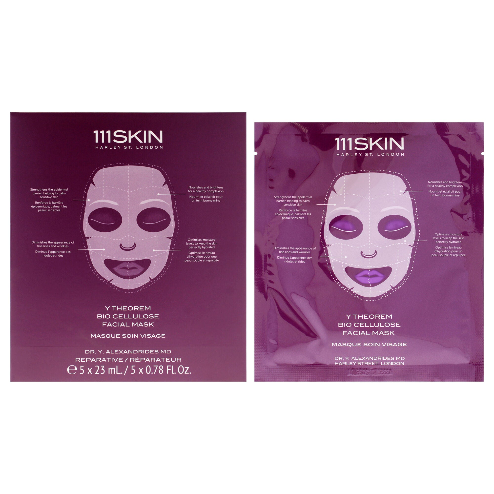 Y Theorem Bio Cellulose Facial Mask by 111Skin for Unisex - 5 Pc Mask, See Description, hi-res image number 0