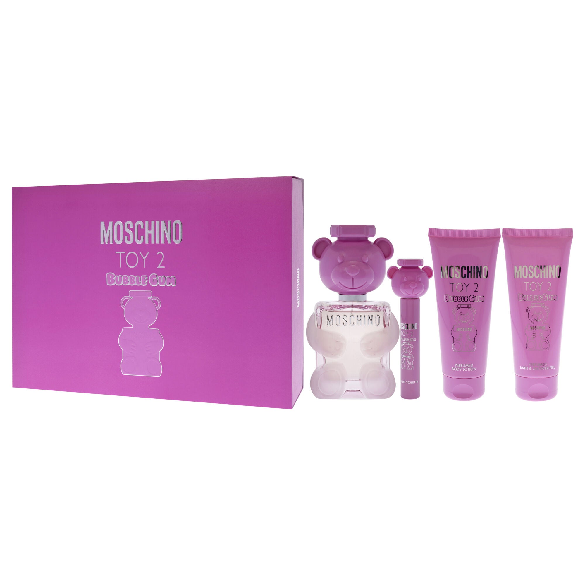 Moschino Toy 2 Bubble Gum by Moschino for Women - 4 Pc Gift Set 3.4oz EDT Spray, 0.3oz EDT Spray, 3.4oz Body Lotion, 3.4oz Bath and Shower Gel, See Description, alternate image number 3