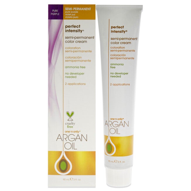 Argan Oil Perfect Intensity Semi-Permanent Color Cream - Pure Purple by One n Only for Unisex - 3 oz Hair Color, See Description, hi-res image number 0
