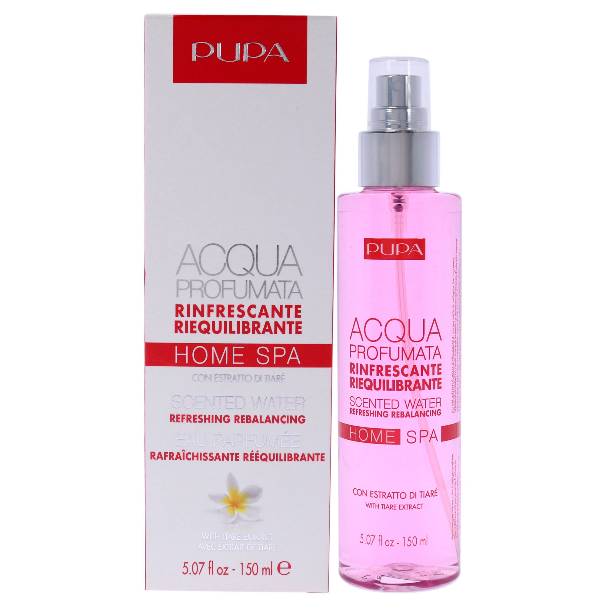 Home Spa Refreshing Rebalancing Scented Water - 007 Tiare Extract by Pupa Milano for Unisex - 5.07 oz Body Mist, See Description, hi-res image number 0