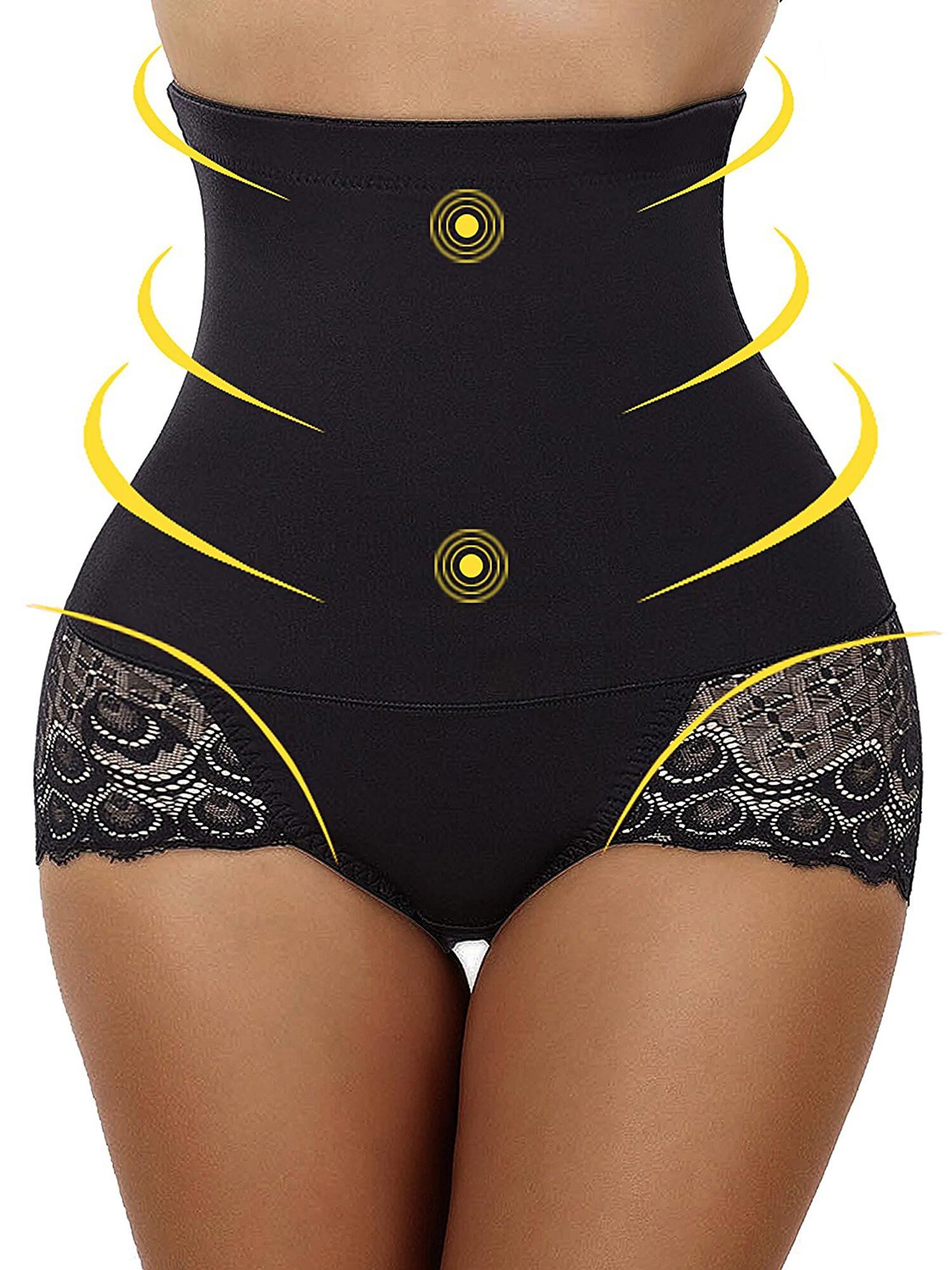 High Waist Lace Shaper, Black, hi-res image number 0