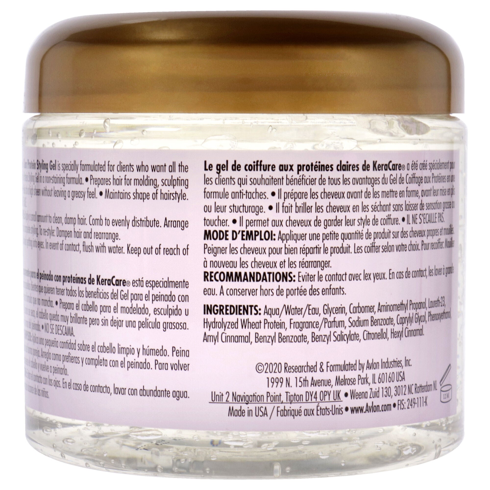 KeraCare Clear Protein Styling Gel by Avlon for Unisex - 16 oz Gel, , alternate image number 3