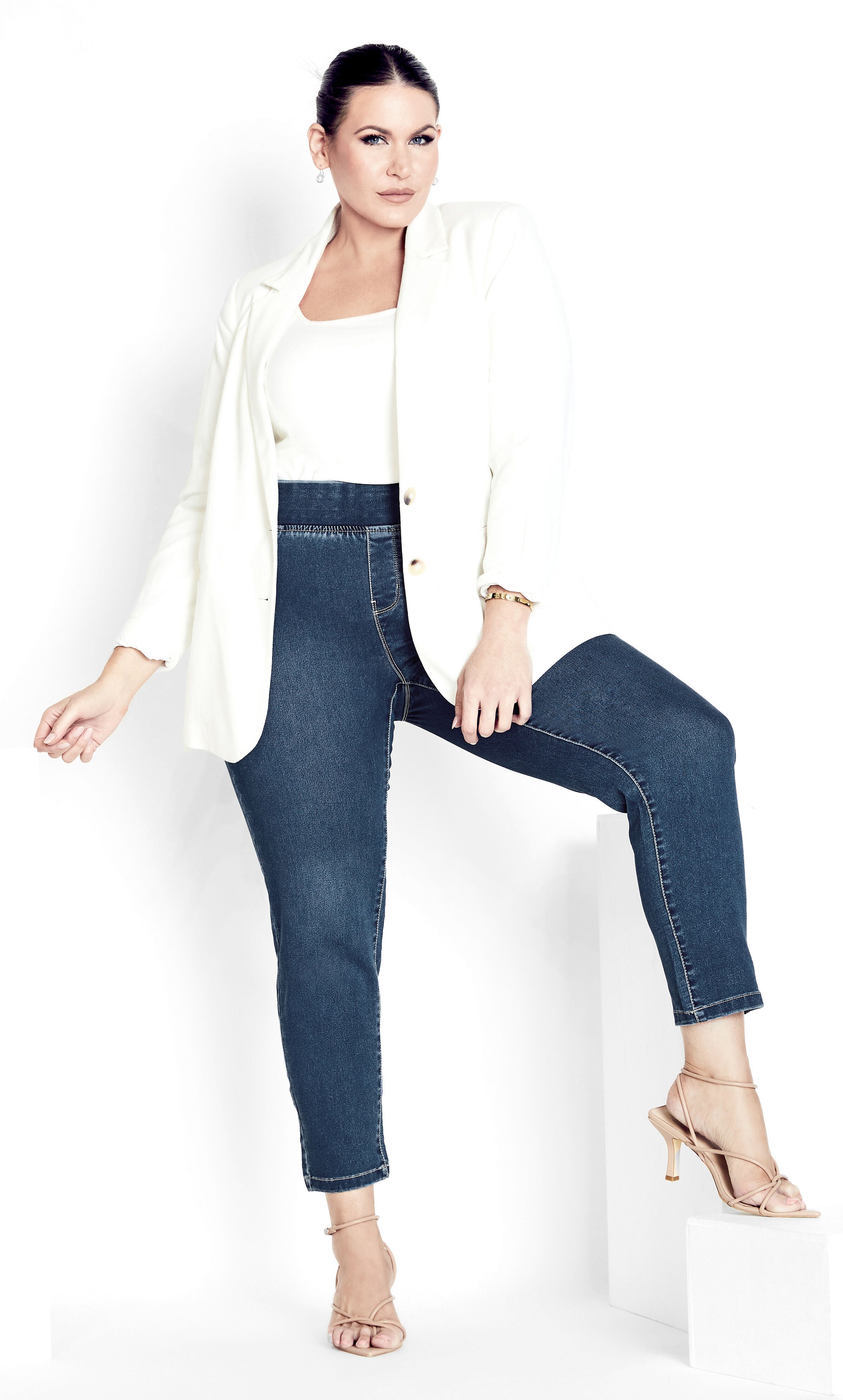 Butter Denim Pull On Jean Mid Wash - tall, Blue, hi-res image number 0