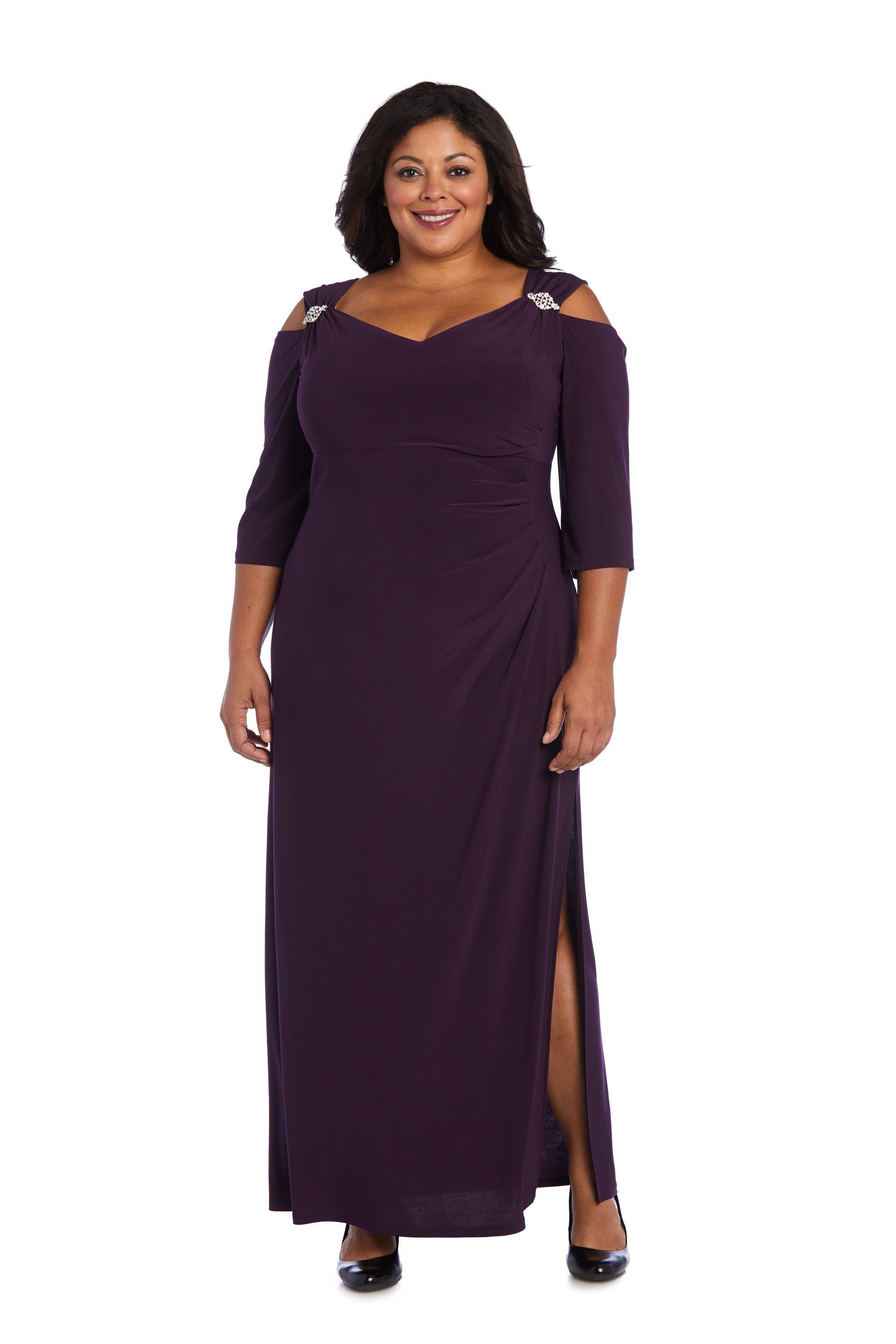 Column Diamante Evening Gown, Plum, hi-res image number 0