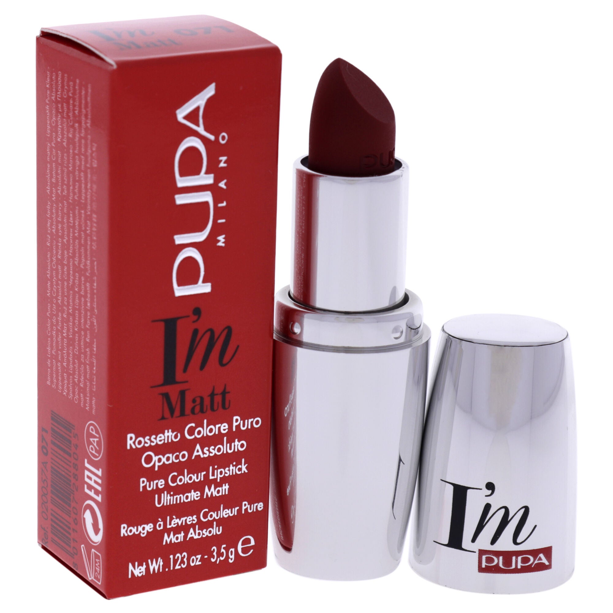 I Am Matt Pure Colour Lipstick - 071 True Red by Pupa Milano for Women - 0.123 oz Lipstick, See Description, alternate image number 1