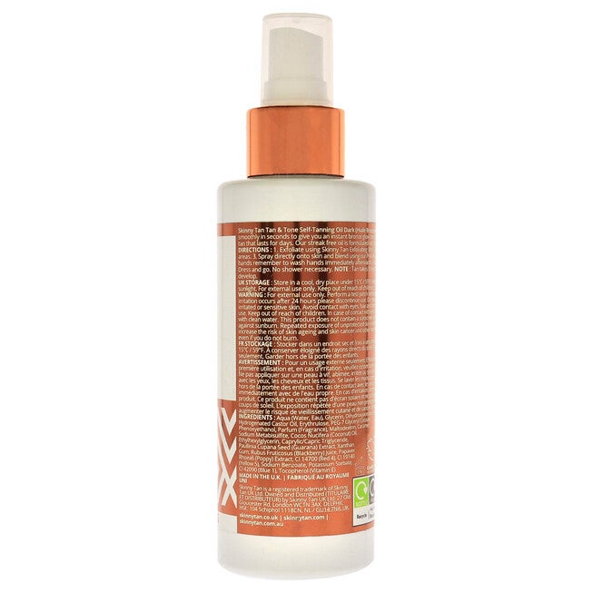 Tan and Tone Self-Tanning Oil - Dark by Skinny Tan for Women - 4.9 oz Oil, See Description, alternate image number 2