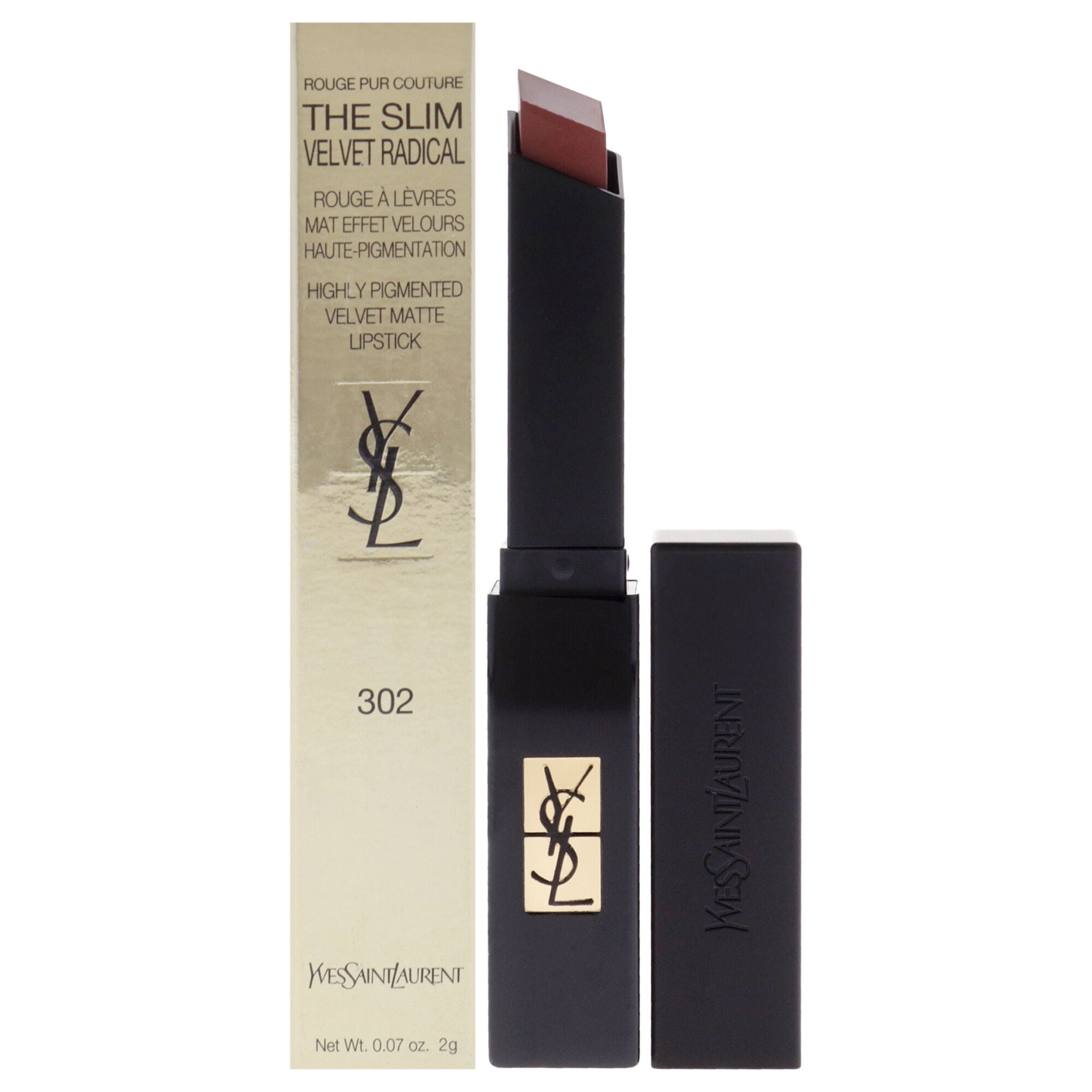 The Slim Velvet Radical Matte Lipstick - 302 Brown No Way Back by Yves Saint Laurent for Women - 0.07 oz Lipstick, See Description, hi-res image number 0