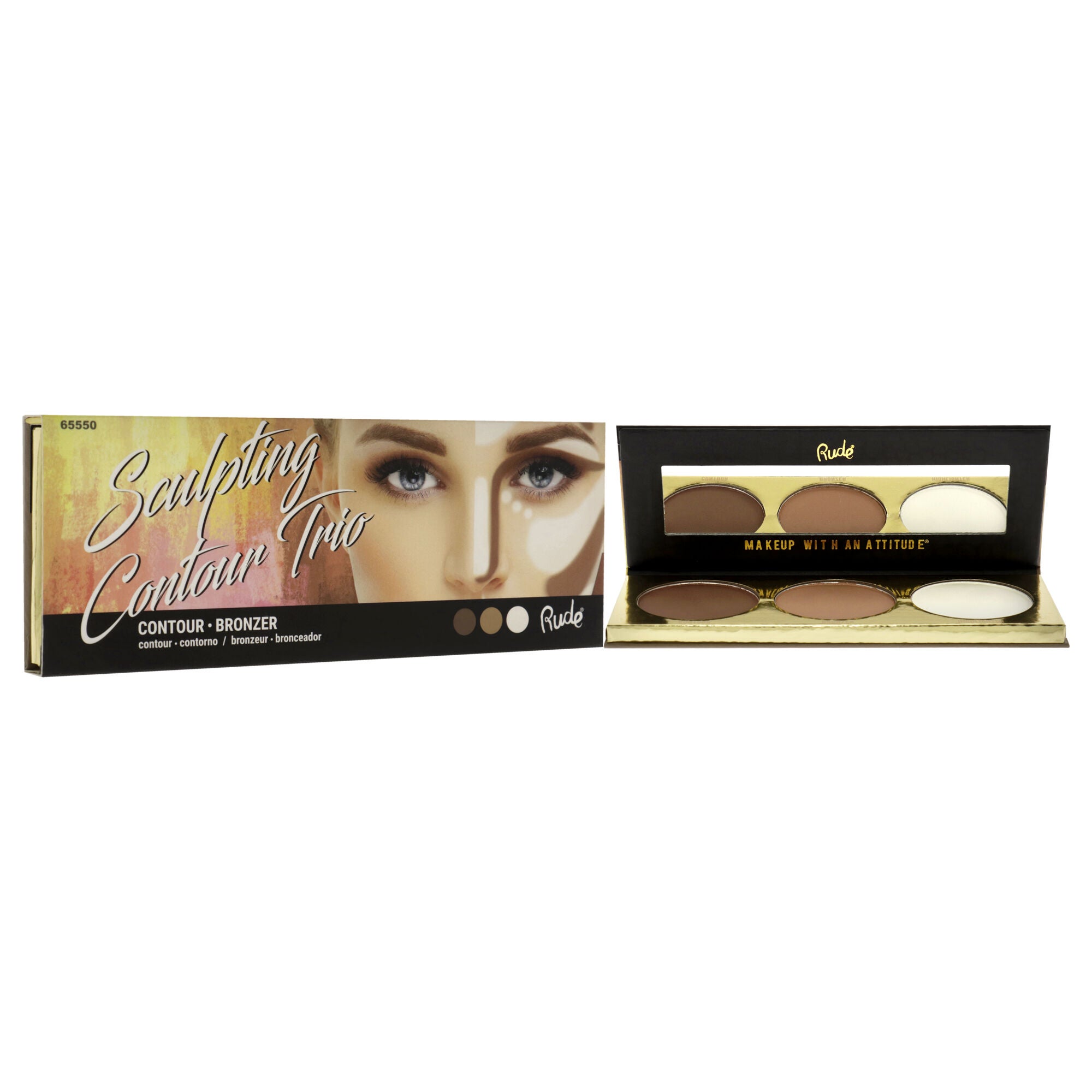 Sculpting Contour Trio by Rude Cosmetics for Women - 0.54 oz Makeup, See Description, alternate image number 2