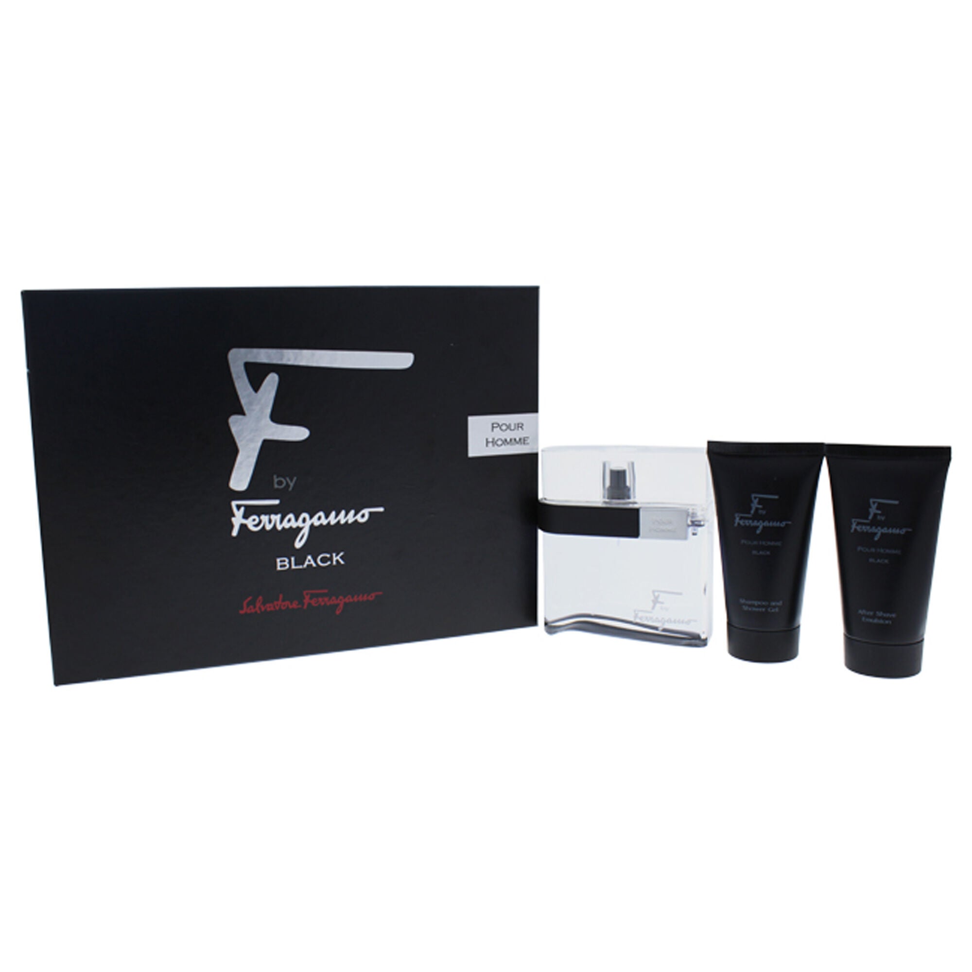 F Black by Salvatore Ferragamo for Men - 3 Pc Gift Set 3.4oz EDT Spray, 2.5oz Shampoo and Shower Gel, 2.5oz After Shave Balm, , alternate image number 5