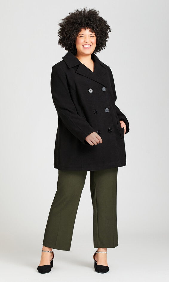 Faux Wool Peacoat - black, , alternate image number 5