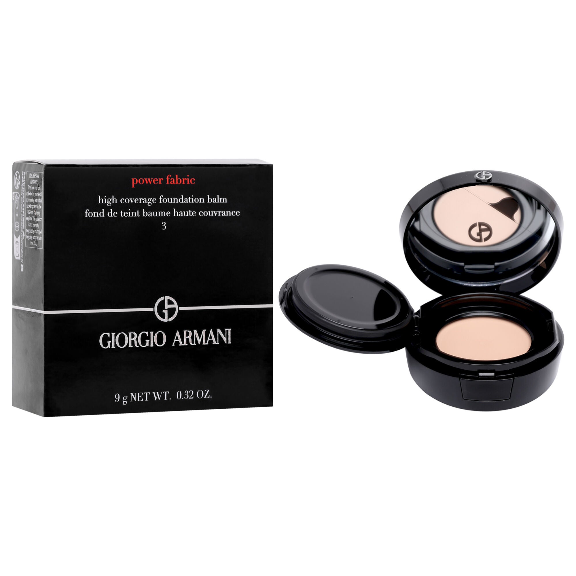 Power Fabric High Coverage Foundation Balm - 03 Light by Giorgio Armani for Women - 0.32 oz Foundation, See Description, alternate image number 2