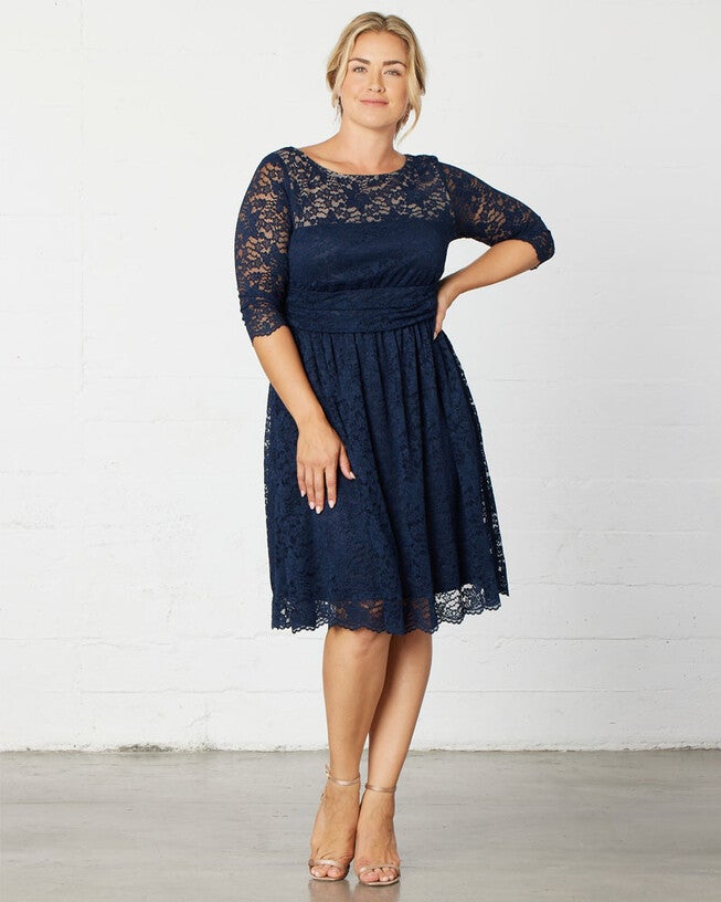 Luna Lace Dress, Indigo Blue, alternate image number null