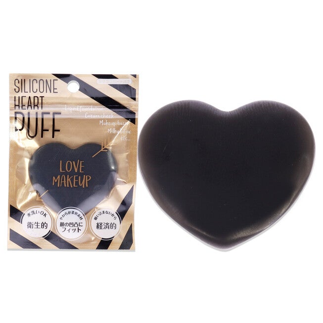 Silicone Heart Puff - Mat Black by Sun Smile for Women - 1 Pc Sponge, See Description, hi-res image number 0