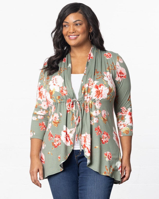 Lori Print Cardigan, Sage Garden Print, hi-res image number null