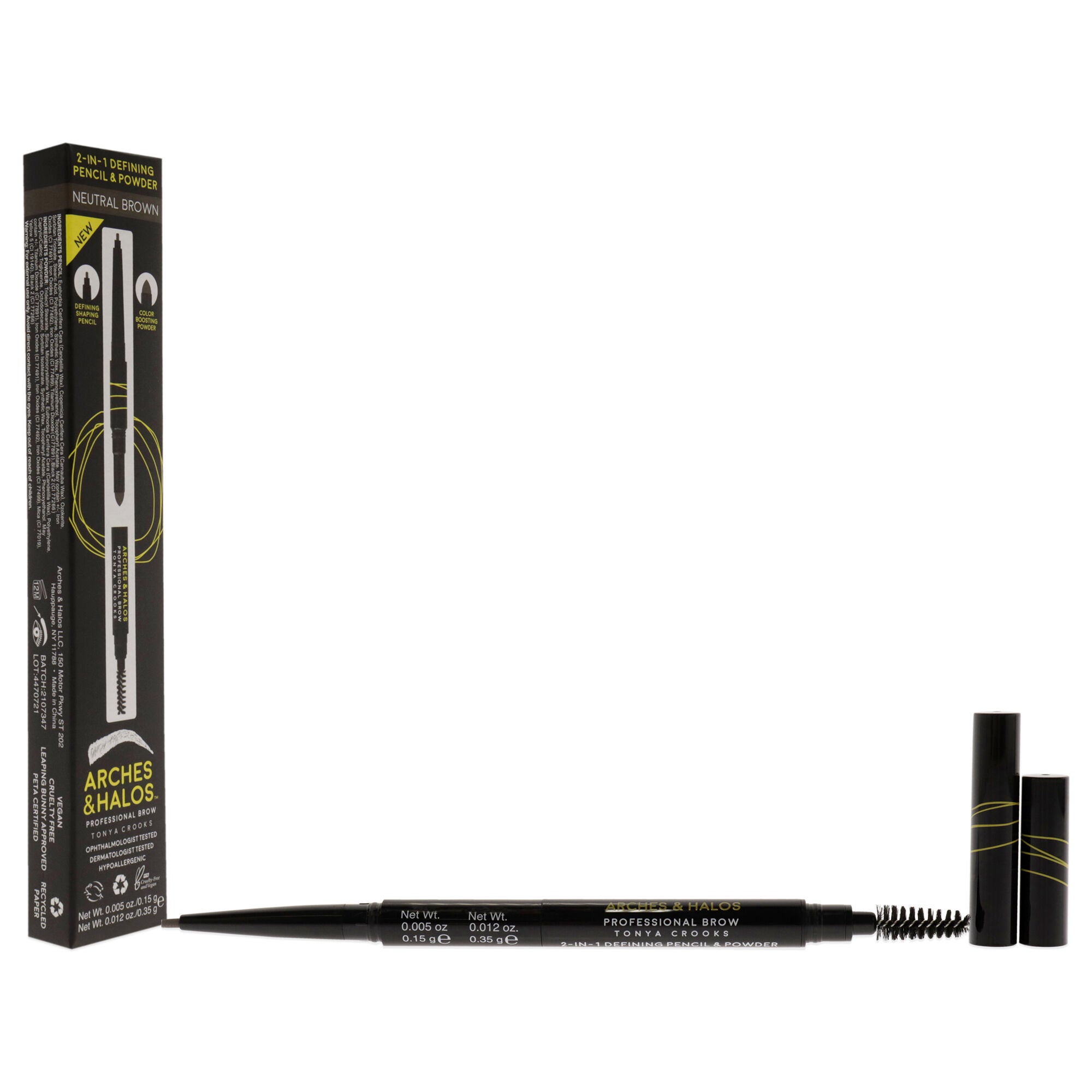 2-in-1 Defining Eyebrow Pencil and Powder - Neutral Brown by Arches and Halos for Women - 0.017 oz Makeup, , alternate image number 6