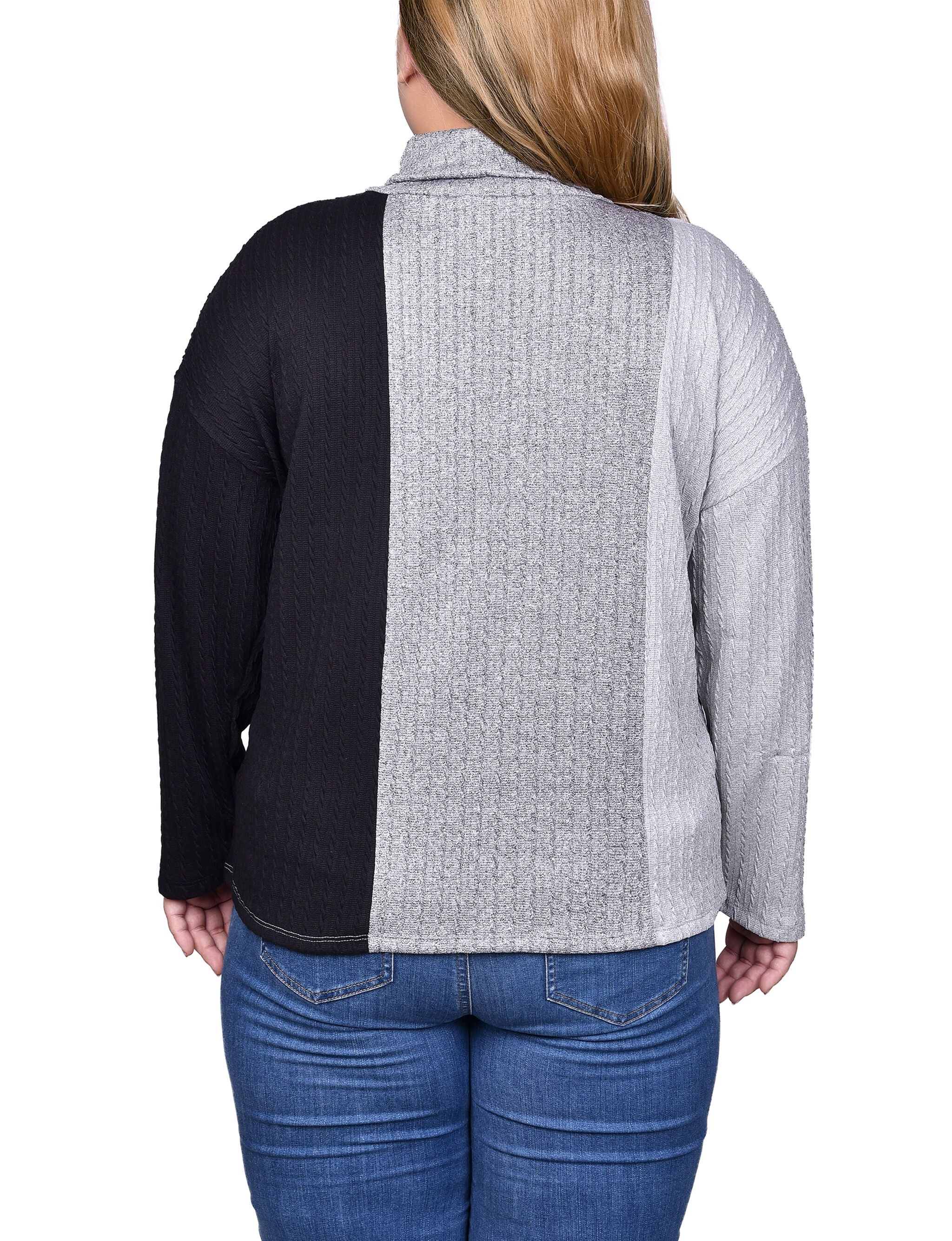 Long Sleeve Colorblocked Top, , alternate image number 3