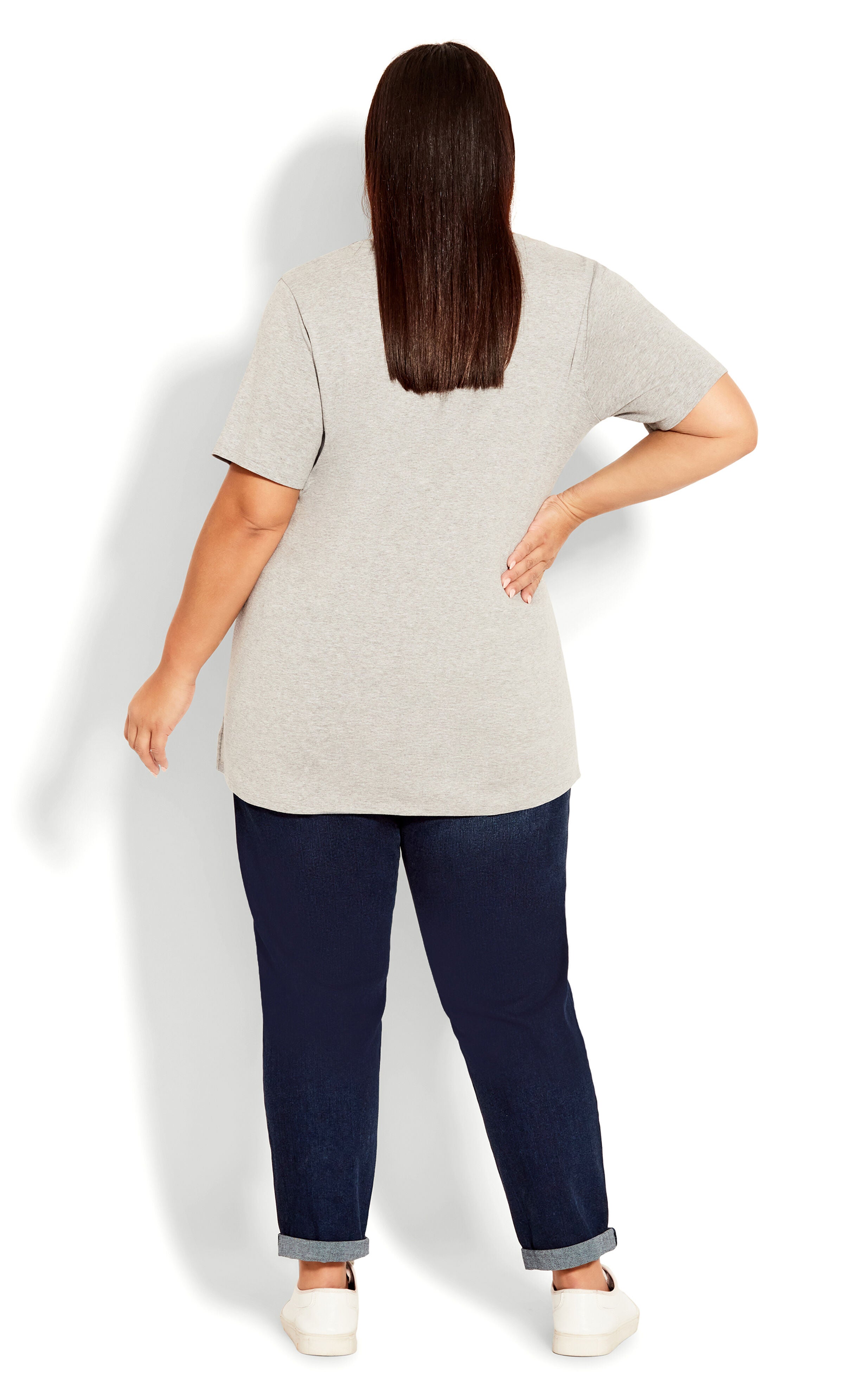 Girlfriend Rip Jean Dark Wash - petite, , alternate image number 2