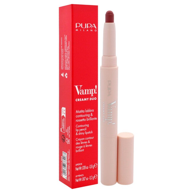 Vamp! Creamy Duo Contouring Lip Pencil and Shiny Lipstick - 008 Vintage Rose by Pupa Milano for Women - 0.035 oz Makeup, See Description, alternate image number 2