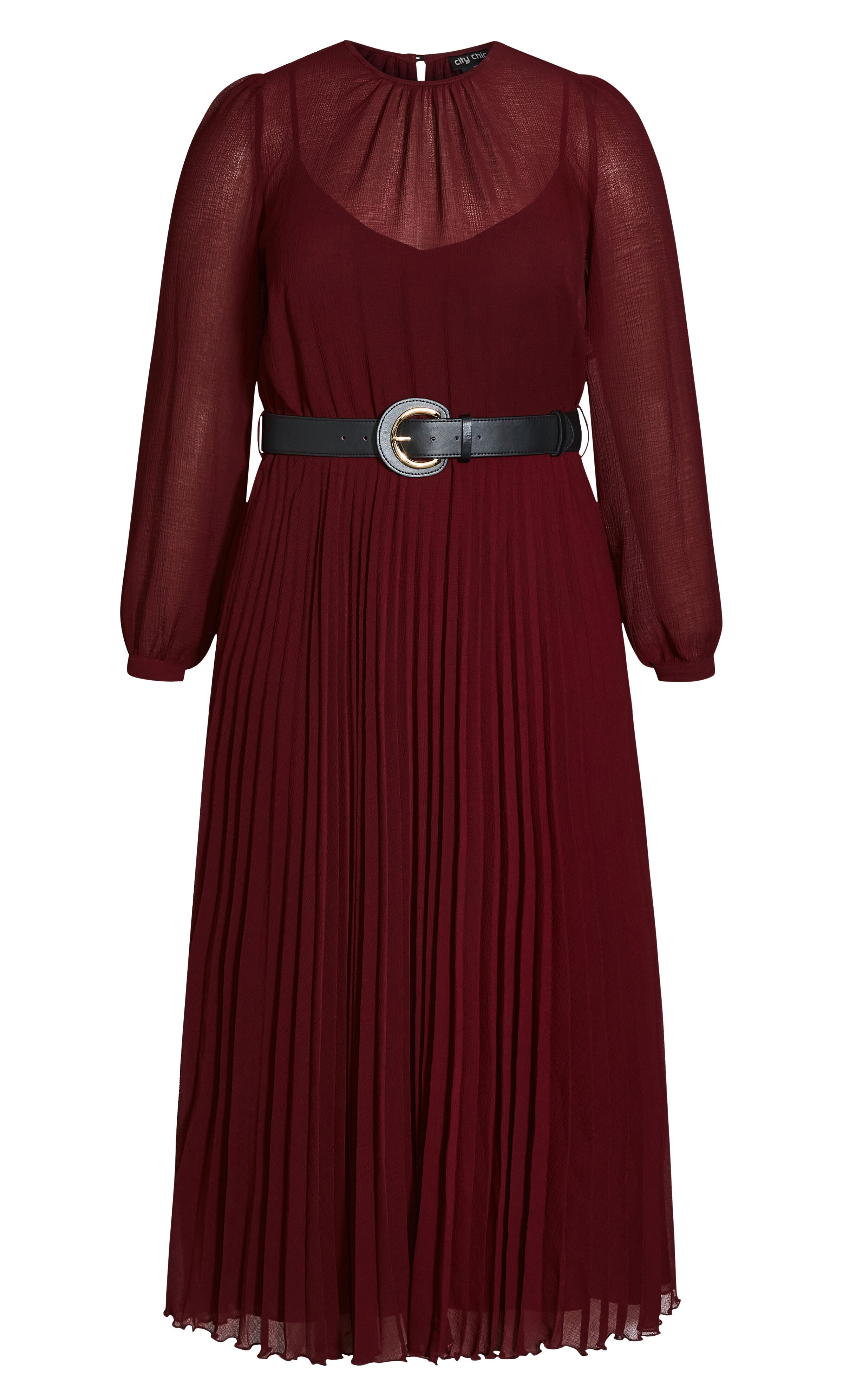 Love Pleat Dress - garnet, , alternate image number 1