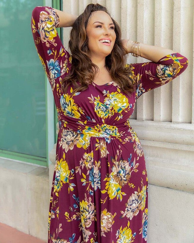 Maya Maxi Dress, Bordeaux Blooms, alternate image number null
