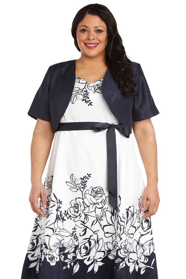 High-Low Floral Dress with Removable Jacket, , alternate image number null