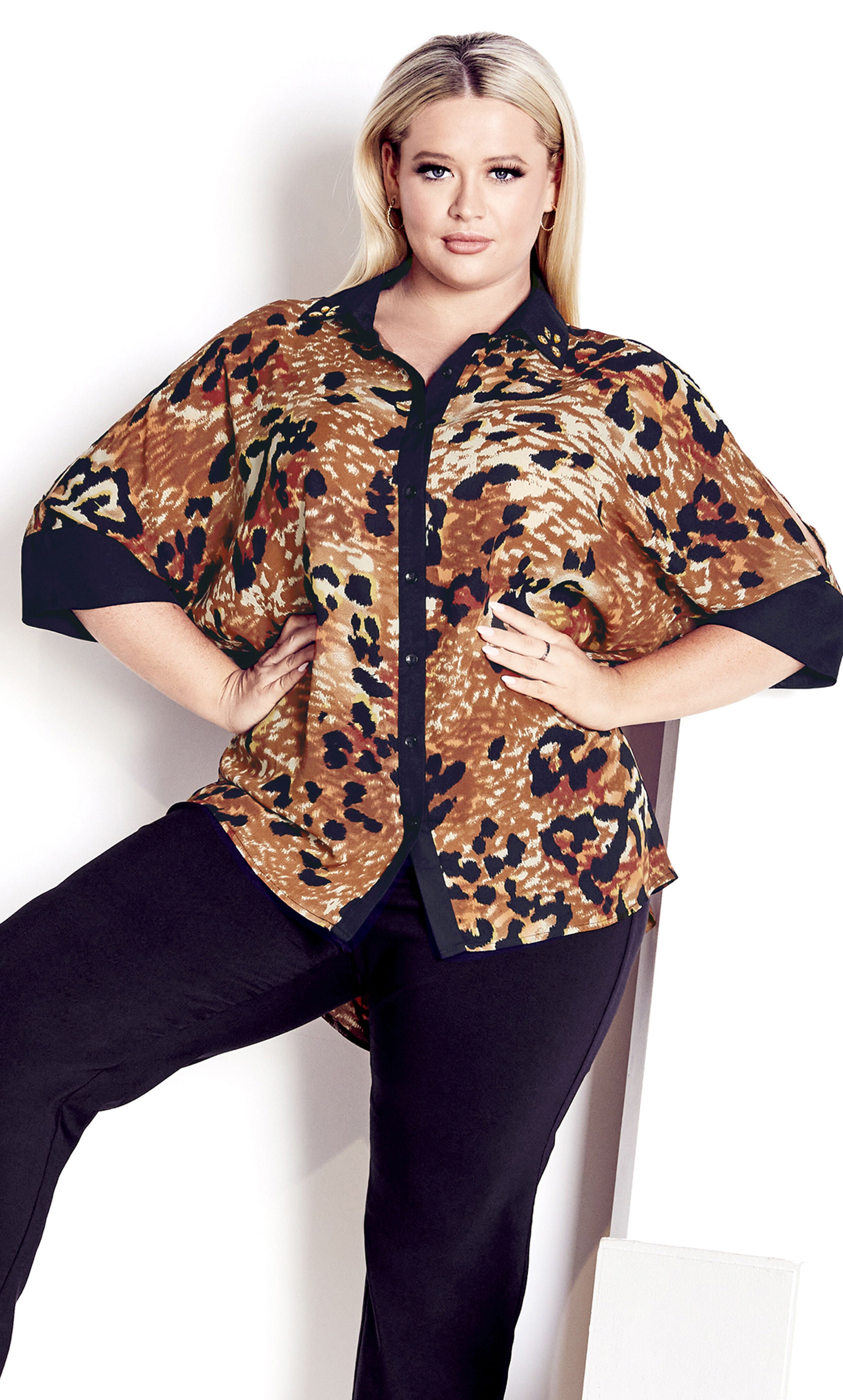 Presley Print Shirt - animal print, Brown, hi-res image number 0