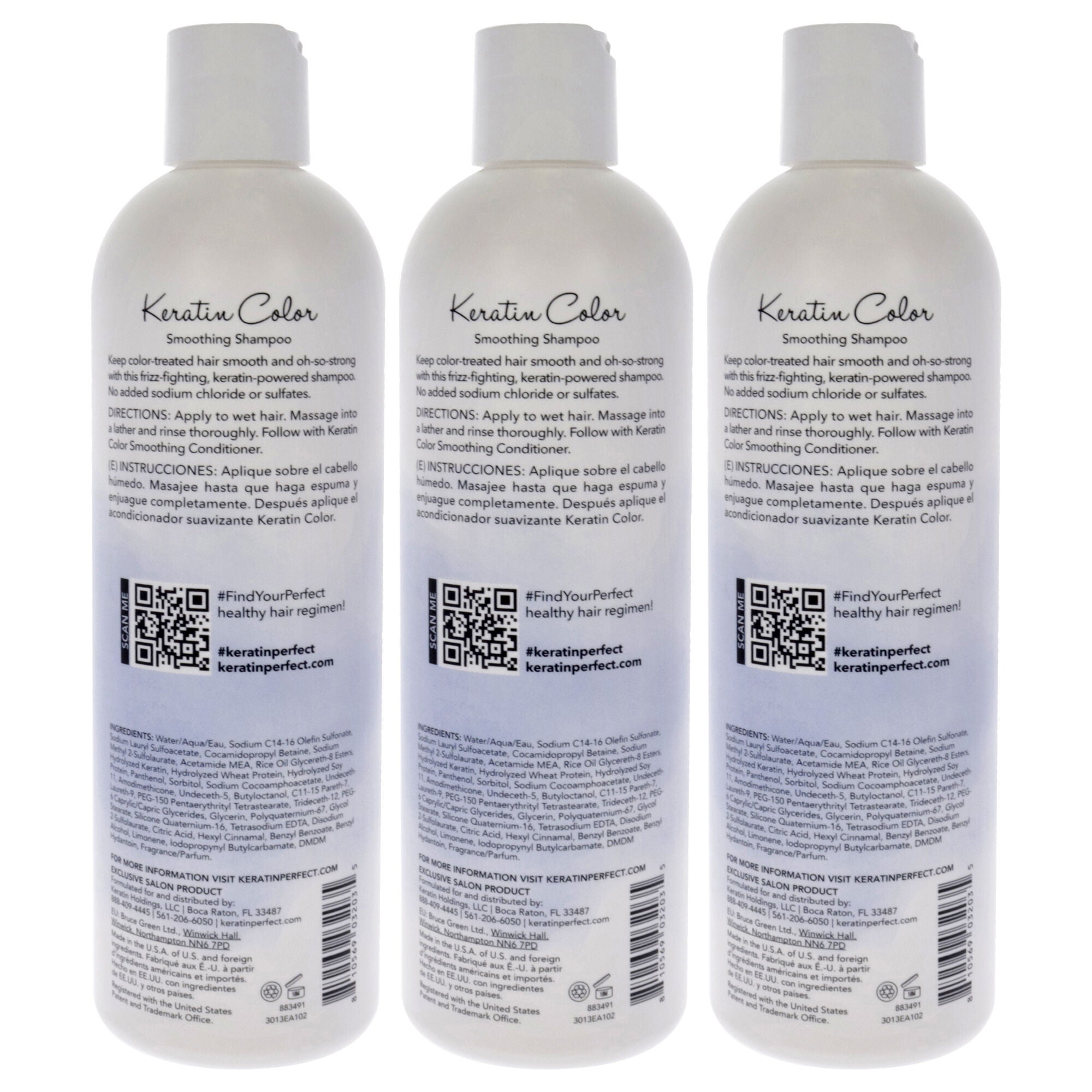 Keratin Color Shampoo by Keratin Perfect for Unisex - 12 oz Shampoo - Pack of 3, See Description, alternate image number 2