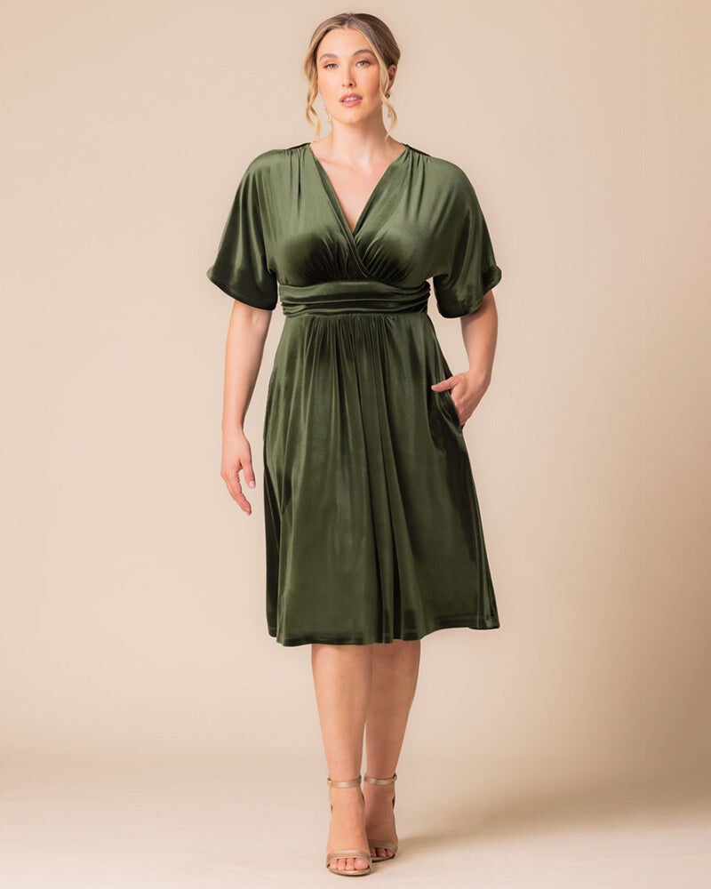 Angelic Velvet Cocktail Dress, Olive, hi-res image number 0