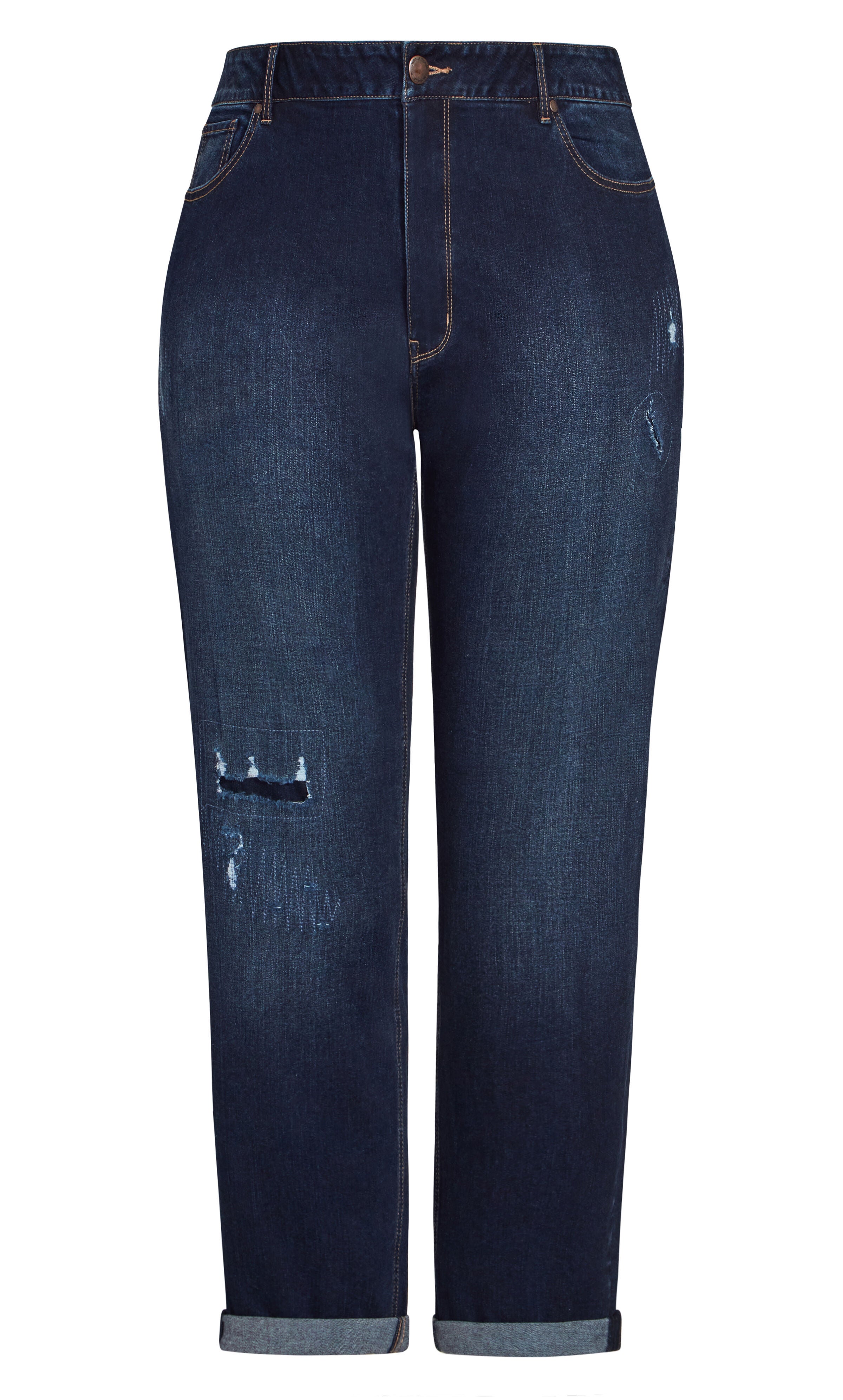 Girlfriend Rip Jean Dark Wash - petite, , alternate image number 5