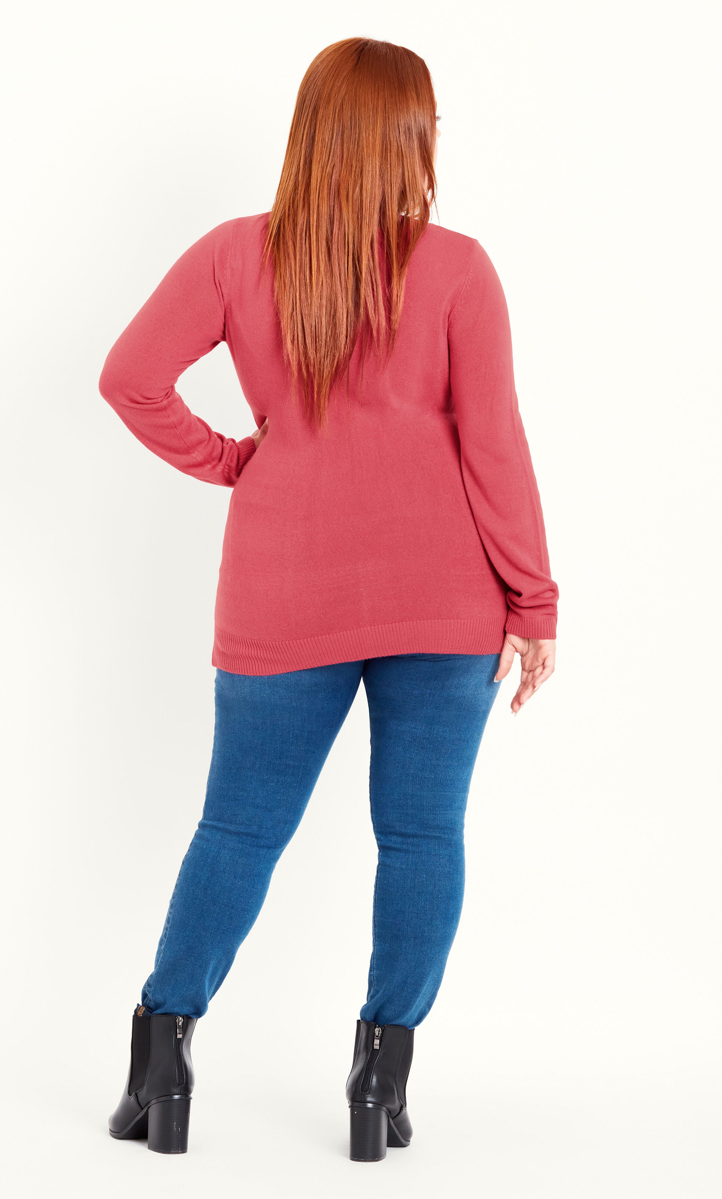 V Neck Sweater - pink, , alternate image number 3