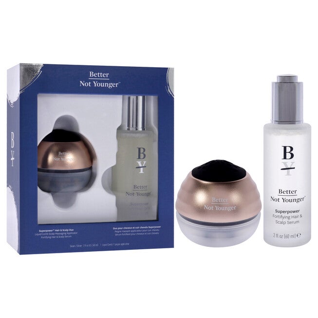 Superpower Hair and Scalp Duo by Better Not Younger for Unisex - 2 Pc 2oz Superpower Fortifying Hair and Scalp Serum, Superpower Liquid Comb, See Description, alternate image number 2