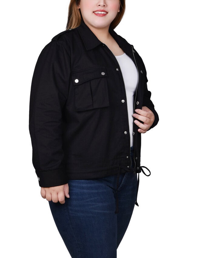 Long Sleeve Twill Jacket, , alternate image number 2