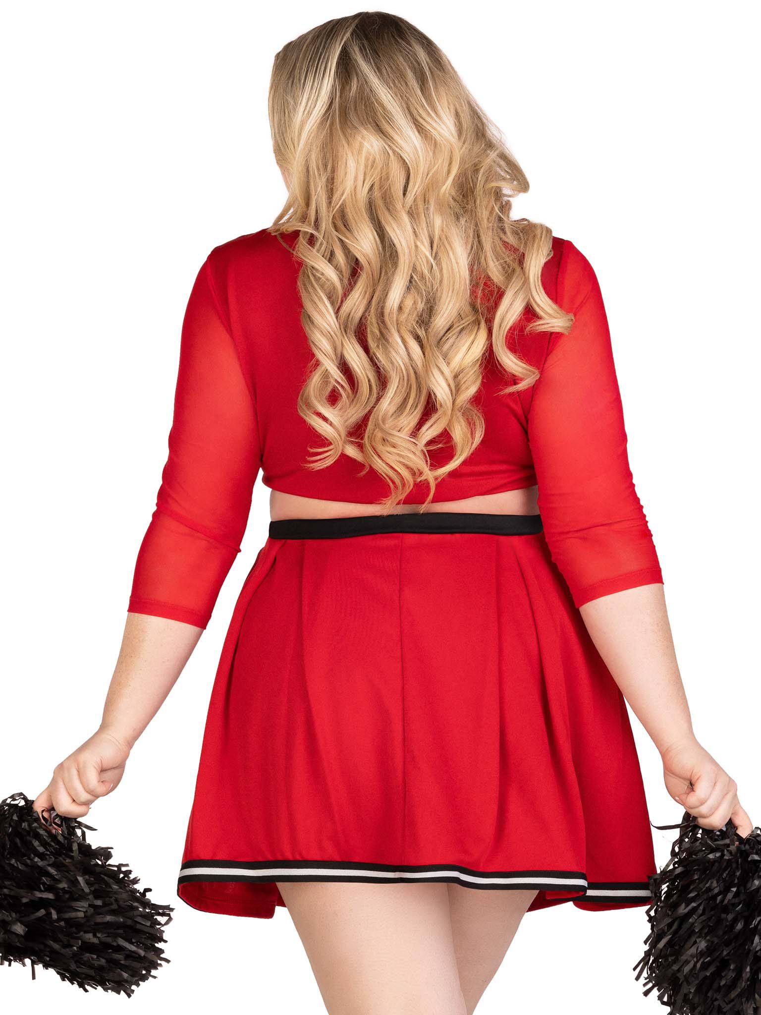 Varsity Cheerleader Costume, Red, alternate image number 1