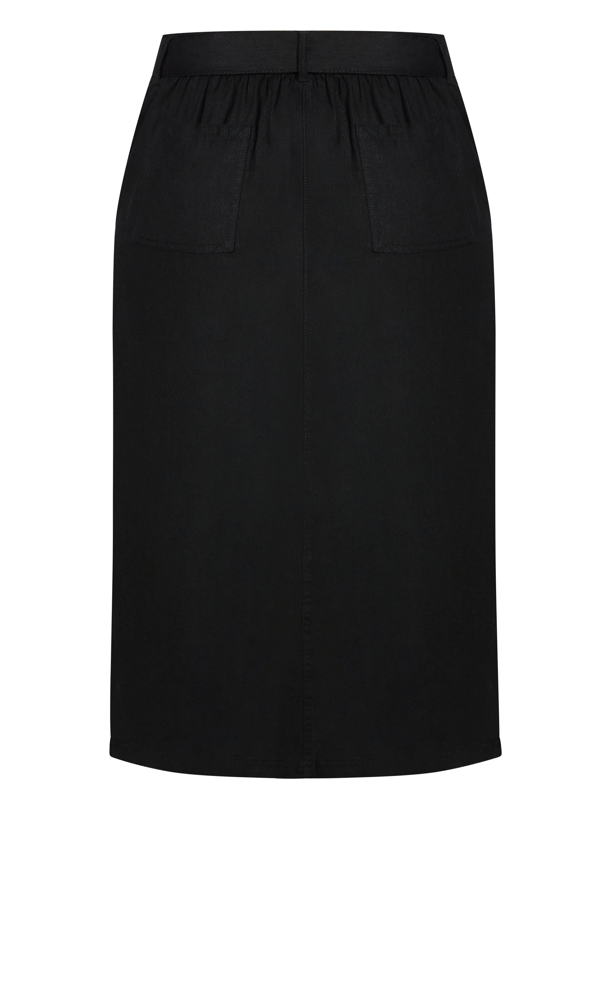 Linen Blend Skirt - black, , alternate image number 3