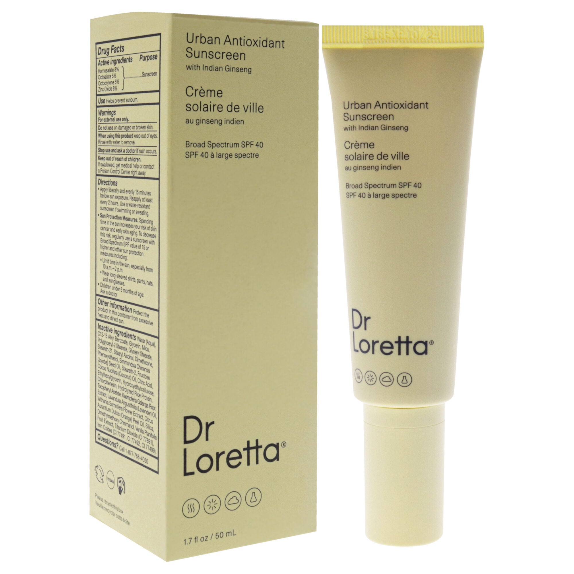 Urban Antioxidant Sunscreen SPF 40 by Dr. Loretta for Unisex - 1.7 oz Sunscreen, See Description, alternate image number 1