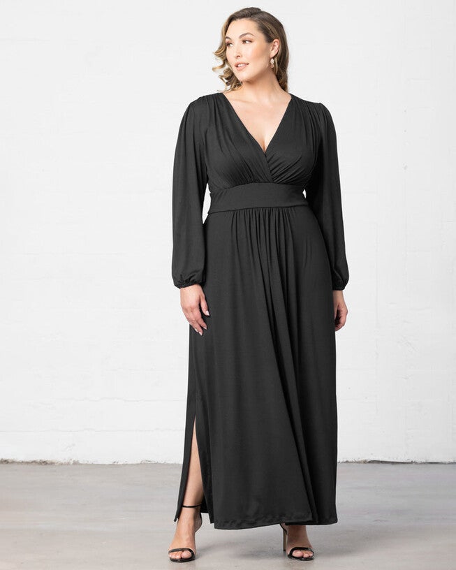 Kelsey Long Sleeve Maxi Dress, Black Noir, alternate image number null