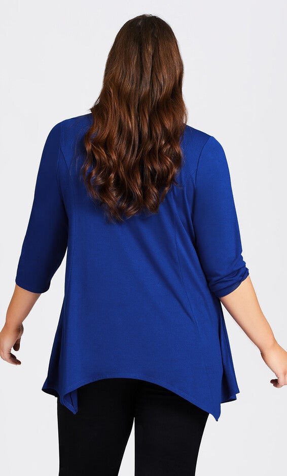 Caged 3/4 Sleeve Tunic - cobalt, , alternate image number 2