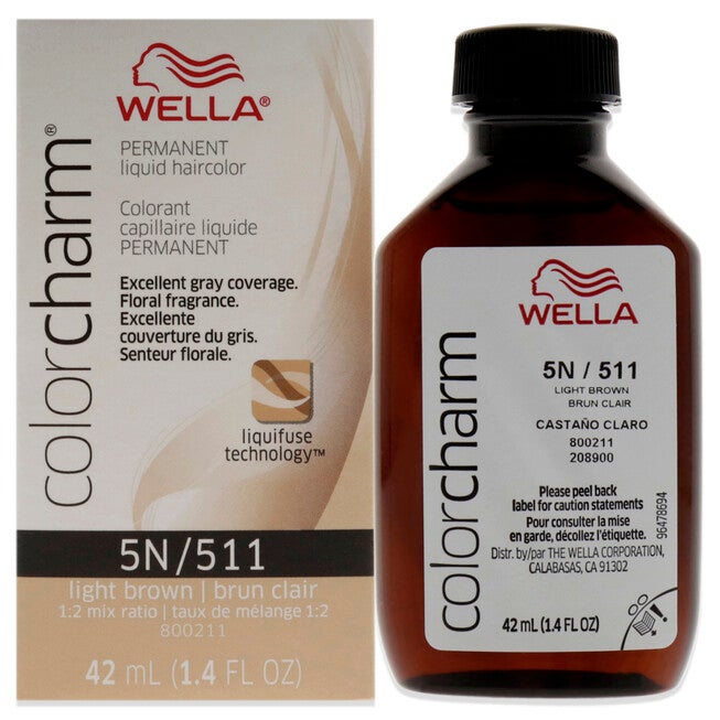 Color Charm Permanent Liquid Hair Color - 511 5N Light Brown by Wella for Unisex - 1.42 oz Hair Color, See Description, hi-res image number 0