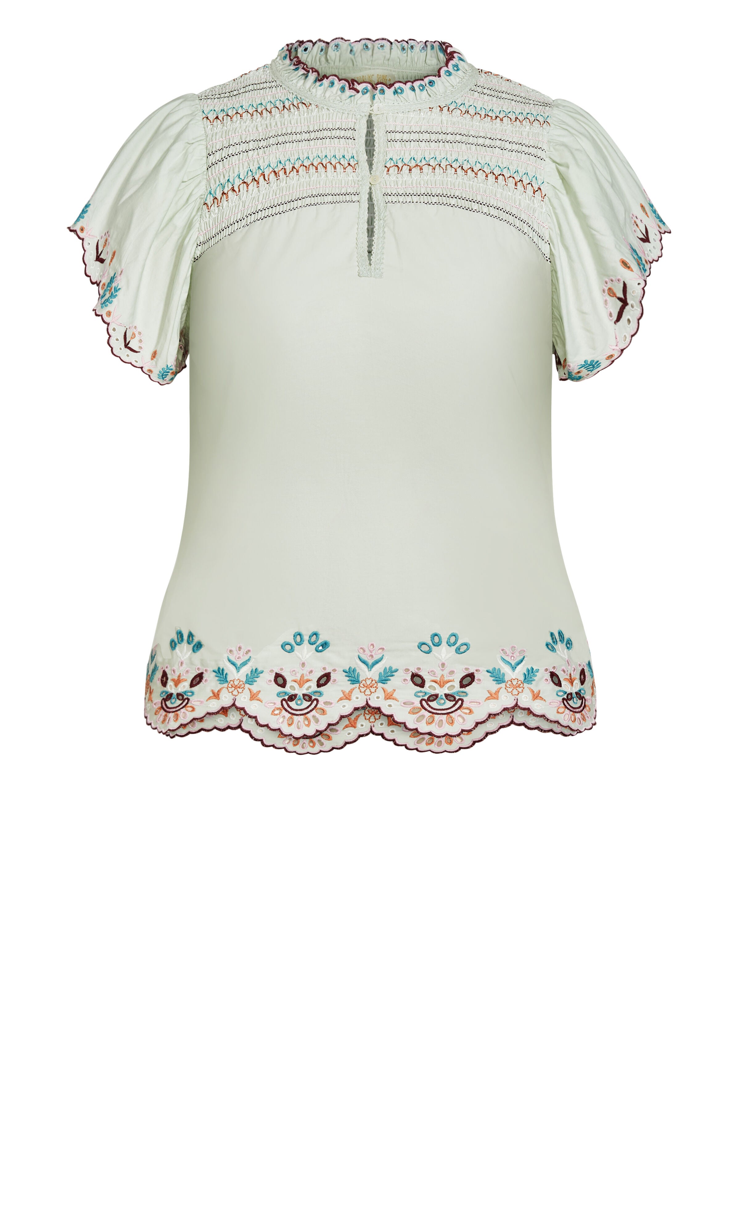 Freefall Embroidered Top - minty, , alternate image number 4