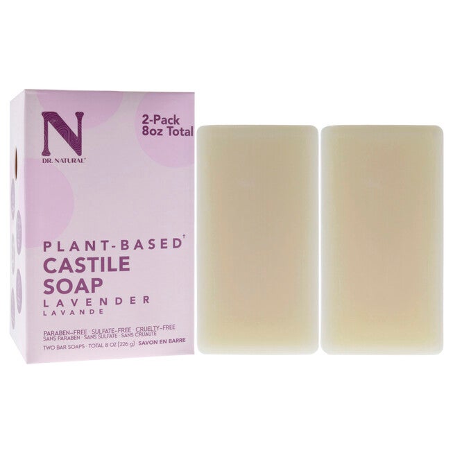 Castile Bar Soap - Lavender by Dr. Natural for Unisex - 2 x 8 oz Soap, See Description, alternate image number 2