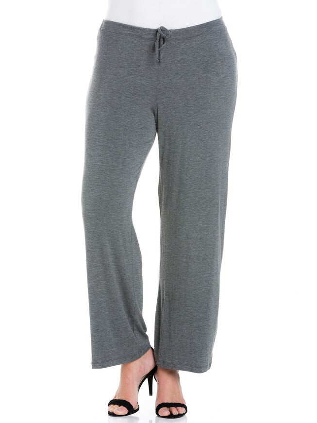 Comfortable Stretch Draw String Plus Size Pants, Smoke, hi-res image number 0